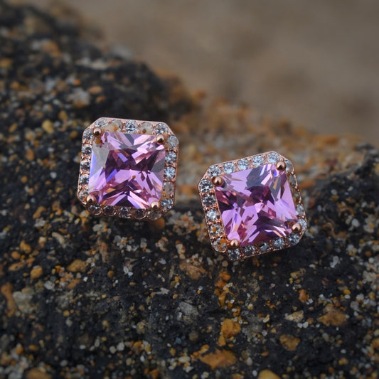 Alpenglow Studs | Pink Zirconium