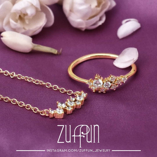 Lustre Ring & Necklace Set | Zirconium